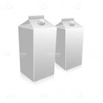 Illustrated Milk Cartons in White